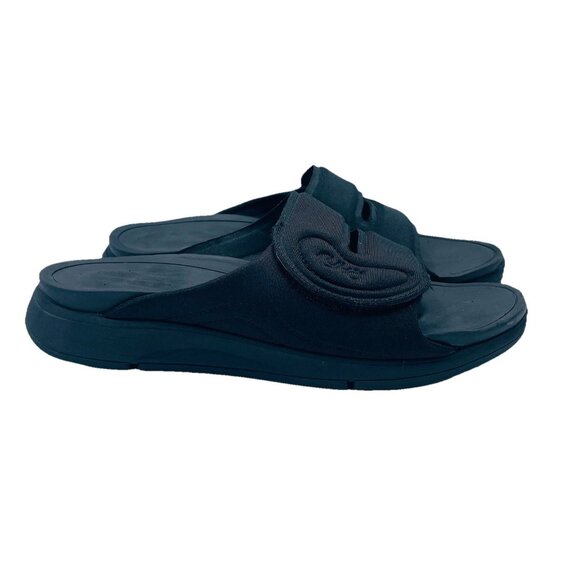 Ryka Sandals Womens Size 8 Wide Black Tao Recovery Flip Flops Comfort Adjustable - Picture 1 of 12